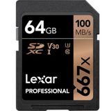 Lexar LSD64GB667 N UHS-I U3 Class 10 V30 64GB 667X SDXC 100 MB/SN Professional Hafıza Kartı