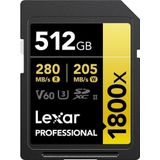 Lexar Professional 512Gb 1800X 280Mb/S 4K V60 Sd Hafıza Kartı