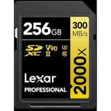 Lexar Profesyonel 2000x 256GB SDXC UHS-II Hafıza Kartı, C10, U3, V90, Full-HD ve 8K Video, 300MB/s'ye Kadar Okuma, DSLR, Sinema Kalitesinde Video Kameralar (LSD2000256G-BNNNU)