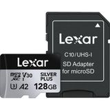 Lexar UHS-I V30 128 GB 205 MB/s Silver Plus microSD Hafıza Kartı