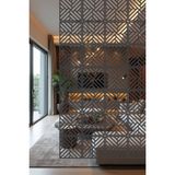 Lexi Ahşap Lazer Kesim Sarkıt Paravan 4'lü Panel Levha Modern Tasarım 34 x 34 Cm Antrasit - Antrasit - Gri
