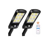 Lexi Bella 128 Led Solar Bahçe Sokak Lambası 2 Adet Hareket Sensörlü Kumandalı 3 Modlu Güneş Enerjili Büyük Boy