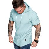 Lexiart Erkek Modası Atletik Hoodies Spor Sweatshirt Düz Renk Polar Kazak, Sky Blue1, L