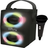 Lexibook iPparty Hoparlör - Taşınabilir Bluetooth Mikrofon Hoparlörü, Karaoke, Işık Efektleri, Kablosuz, USB, SD Kart, Şarj Edilebilir Pil, Siyah, BTP180BKZ, Tek Boyut