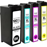 Lexmark 100XL(14N1068E/14N1069E/14N1070E/14N1071E) 4 Renk Muadil Kartuş Seti - Siyah - Mavi - Sarı - Kırmızı