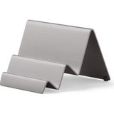 Lexon City Masaüstü Kartvizitlik Metalik Gri 2 Kademeli Alüminyum Kart Standı 10,3 x 7,9 x 5,4 cm