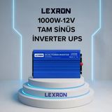 Lexron 1000W 12V 1000 Watt Tam Sinüs Şarjlı İnverter (Ups)