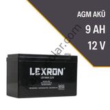 Lexron 12 volt 9 amper kuru tip akü