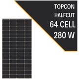 Lexron 280W Half Cut Topcon Güneş Paneli - Siyah - Gri