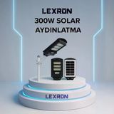 Lexron 300W Solar Güneş Enerjili Sensörlü Uzaktan Kumandalı Bahçe Ve Sokak Lambası