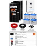 Lexron 3X590W Topcon Bifacial Güneş Enerjisi Paketi | 4.2 Kva Mppt Inverter | 4X105AH Jel Akü | Off Grid Solar Sistem