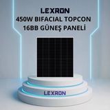 Lexron 450W Bıfacıal 78 Cell 16Bb Half-Cut Topcon Güneş Paneli