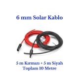 Lexron Güneş Paneli 6 mm Mc4 Soketli 10 m (5m+5m) Solar Kablo
