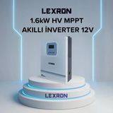 Lexron - İnges 12 Volt 1.6 Kw Mppt Akıllı Tam Sinüs İnverter - 1600 Watt -12 Volt 220 Volt Çevirici