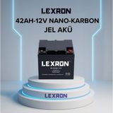 Lexron - İnges 12 Volt 42 Amper Nano Karbon Jel Akü - 12 V 42 Ah Derin Döngü Gel Akü