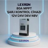 Lexron - İnges 80 Amper Mppt Solar Şarj Kontrol Cihazı - 12/24/36/48 Volt Şarj Regülatörü - Kesici