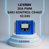 Lexron Pwm 20 Amper Solar Güneş Paneli Akü Şarj Kontrol Cihazı 12 - 24 Volt Şarj Kesici