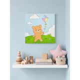 Lexroo %100 El Yapımı Sevimli Akrilik Tablo (20X20 Cm) - Çocuk Ve Bebek Odası İçin Özel Kanvas Dekor