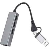 lexroo 1000 Mbps Gigabit USB-C ve USB-A Girişli 4 Port USB 3.0 Hub Gigabit Ethernet Adaptörü USB Hub Çoklayıcı Lex2612900