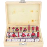 lexroo 12 Parça Freze Uç Takımı Ahşap Oyma Ağaç Delme Özel Ahşap Çantalı Set 6 mm El Aletleri Aksesuar Seti Lex2628588