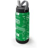 Lexroo 650 ml Erkek Çocuk Yeşil Futbol Baskılı Çelik Suluk/matara (Pipetli) 38329