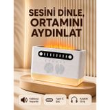 lexroo 8 Çeşit Beyaz Gürültülü Kablosuz Hoparlör ve Renkli Alev Efektli Gece Lambası Hava Nemlendirici Lex2630931