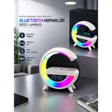 Lexroo Bluetooth Hoparlör 15W Kablosuz Şarj Standı LED Gece Lambası 3'ü 1 Arada Bt 5.0 Başucu Cihazı - Çok Renkli