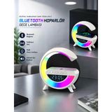 Lexroo Bluetooth Hoparlör 15W Kablosuz Şarj Standı Led Gece Lambası 3'Ü 1 Arada Bt 5.0 Başucu Cihazı
