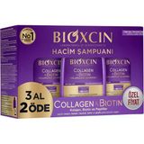 Lexroo Collagen & Biotin Hacim Şampuanı | 3 x 300 ml | Ince Telli ve Hacimsiz Saçlar Için