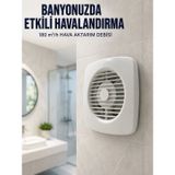 lexroo Ev Tipi Dekoratif Aspiratör 16 W 180 m³/h Banyo Mutfak WC Havalandırma Çözümü Lex2631259