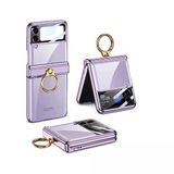 Lexroo Galaxy Z Flip 4 Kılıf Kıpta Yüzüklü Lens Korumalı Kılıf - Lila