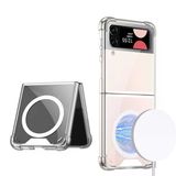 Lexroo Galaxy Z Flip 4 Kılıf Wireless Şarj Özellikli Airbagli Kıpta Anti Shock M-Safe Kılıf - Renksiz