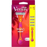 Lexroo Gillette Simply Venus 3 Miami Tıraş Makinesi Gövdesi + 4 Bıçak