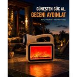 Lexroo Güneş Enerjili Alev Efektli Lamba Cob Led Su Geçirmez Çok Fonksiyonlu