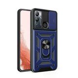 Lexroo İnfinix Hot 12İ Magnetik Standlı Kamera Korumalı Sürgülü Vega Tpu Sert Pc Kılıf - Mavi
