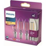 Lexroo Led Classic 40W B35 Led Mum Filament Ampul, 2700K Sarı Işık, E14 İnce Duy, Dim Edilmez
