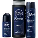 Lexroo Men Erkek Damat Çeyiz Bohça Seti Deep Dimension, Duş Jeli 500Ml, Sprey Deodorant 150Ml