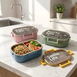 Lexroo Paslanmaz Çelik Yemek Kabı 980 Ml, Bölmeli İç Hazneli Kilitli Kapaklı Lunch Box