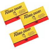 Lexroo Perma-Sharp Çift Taraflı Tıraş Bıçağı, Paslanmaz Çelik, 3 Kutu X 5 Adet, Toplam 15 Jilet