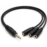 Lexroo Px-3Aux 3’Lü Stereo Çoklayıcı, 3.5 Mm Aux Jak Splitter Kablo, 1 Erkek Giriş 3 Dişi Çıkış
