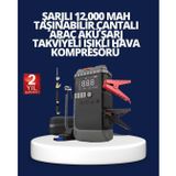 lexroo Şarjlı 12000 mAh Araç Akü Takviye ve Hava Kompresörü 4’ü 1 Arada Lex2637151
