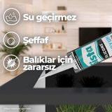 Lexroo Silikon Mastik Aquarium, Balıklara Zarar Vermeyen Akvaryum Silikonu - Çok Renkli