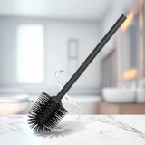 lexroo Siyah saplı silikon yedek fırça Ø 8 cm Silikon yedek başlıklı yedek tuvalet fırçası Siyah 35 cm Lex2616660