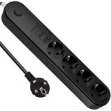 Lexroo Termal Akım Korumalı Grup Priz, 4 Priz, 2 Usb A Ve 1 Type-C Çıkışlı, 2 Metre Kablolu