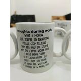Lexroo Thoughts During Work Kupa - İş Yeri Düşünceleri Komik Ofis Seramik Bardak 325Ml
