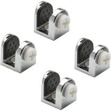 Lexroo Tırnak Metal Cam Raf Tutucu Cam Etejer Menteşesi Krom Plastik Vidalı 8 Mm (4 Adet)