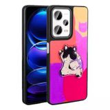 Lexroo Xiaomi Redmi Note 12 Pro 5G Parlayan Kabartmalı İkonik Figürlü Amas Silikon Tpu Sert Pc Kılıf - Mor