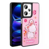 Lexroo Xiaomi Redmi Note 12 Pro 5G Parlayan Kabartmalı İkonik Figürlü Amas Silikon Tpu Sert Pc Kılıf - Pembe