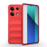 lexroo Xiaomi Redmi Note 13 4G Kılıf Esnek TPU Oyuklu Arka Yüzey Tasarımlı Etnik Silikon Kılıf - Kırmızı T32588
