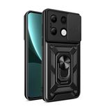 lexroo Xiaomi Redmi Note 13 4G Kılıf Magnetik Standlı Kamera Korumalı Sürgülü Vega Kılıf - Siyah T31990